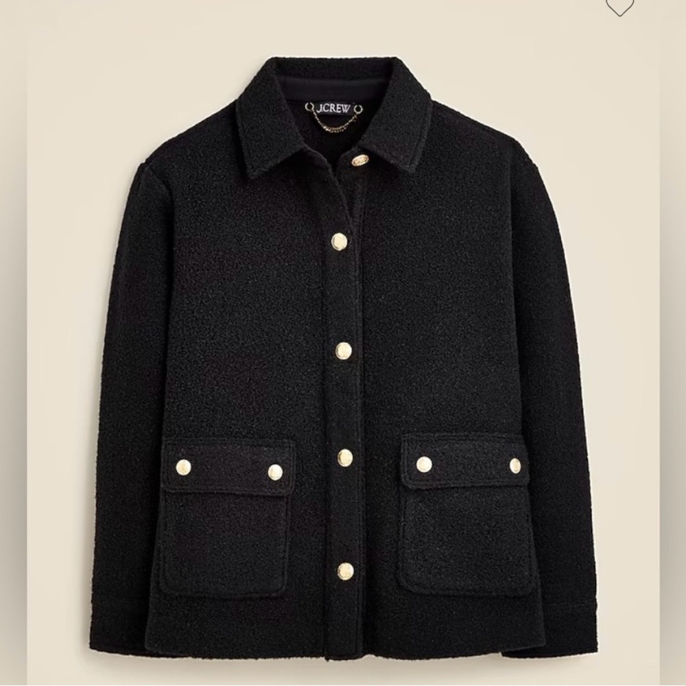 SALE💫 Jcrew black fleece jacket with golden buttons